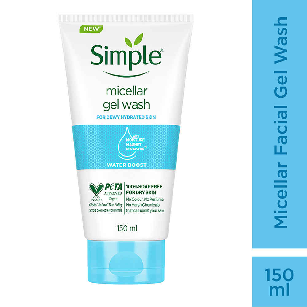 Buy Simple Water Boost Micellar Gel Facial Wash | 100 Hr Hydration | 150 ml - Purplle
