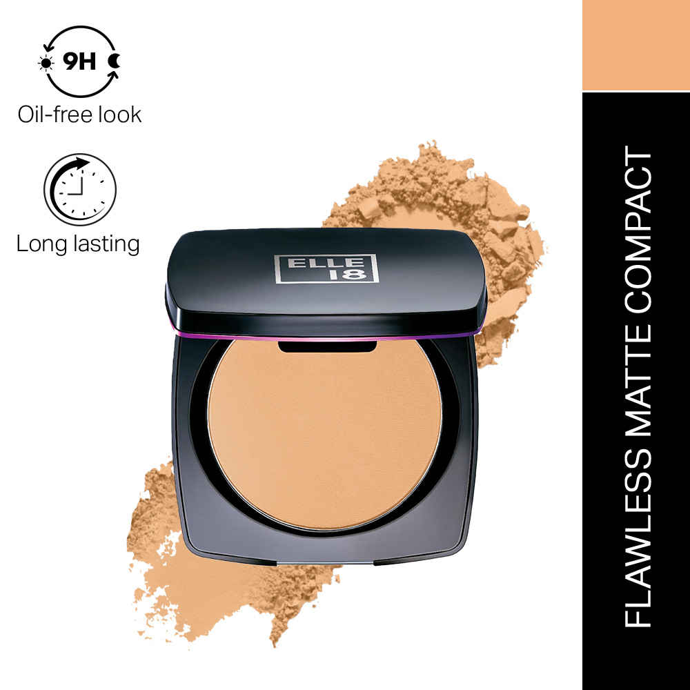 Buy Elle 18 Lasting Glow Compact, 9Hrs Oil-Free, Vitamin E and C, Matte Finish, Marble 9 gm - Purplle