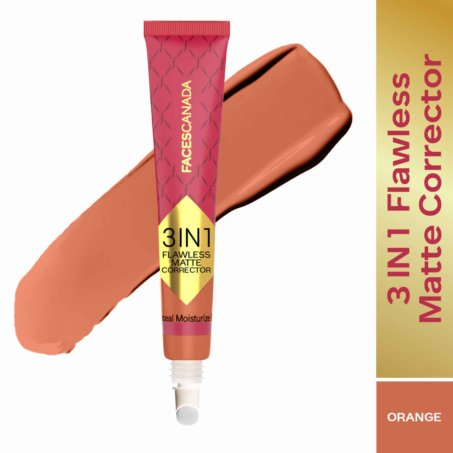 Buy FACES CANADA 3 in 1 Flawless Matte Corrector - Orange, 8 gm | Color Corrector for Dark Circles, Dark Spots & Pigmentation | Full Coverage | Long Lasting | Hydrating | Lightweight & Blendable - Purplle