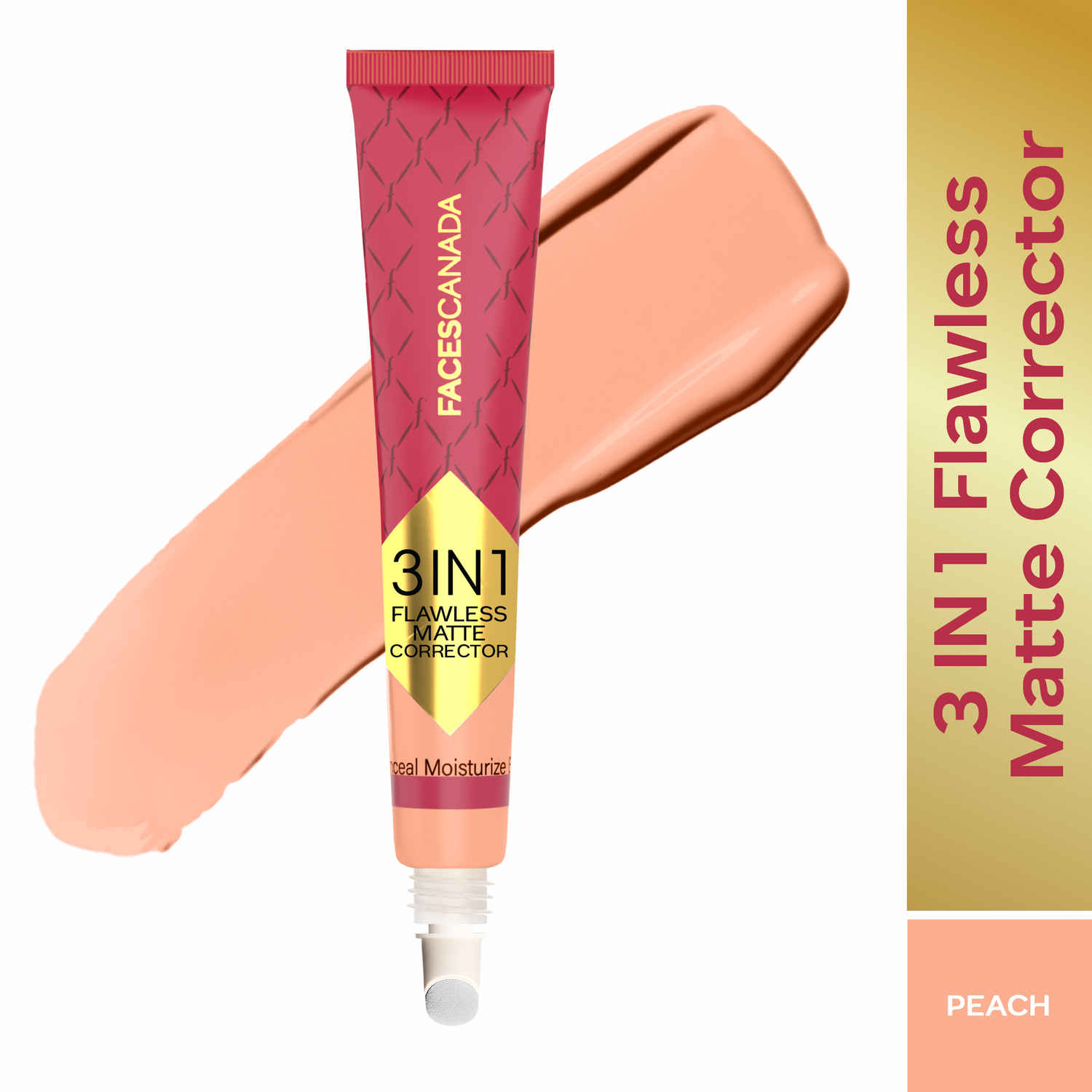 Buy FACES CANADA 3 in 1 Flawless Matte Corrector - Peach, 8 gm | Color Corrector for Dark Circles, Dark Spots & Pigmentation | Full Coverage | Long Lasting | Hydrating | Lightweight & Blendable - Purplle