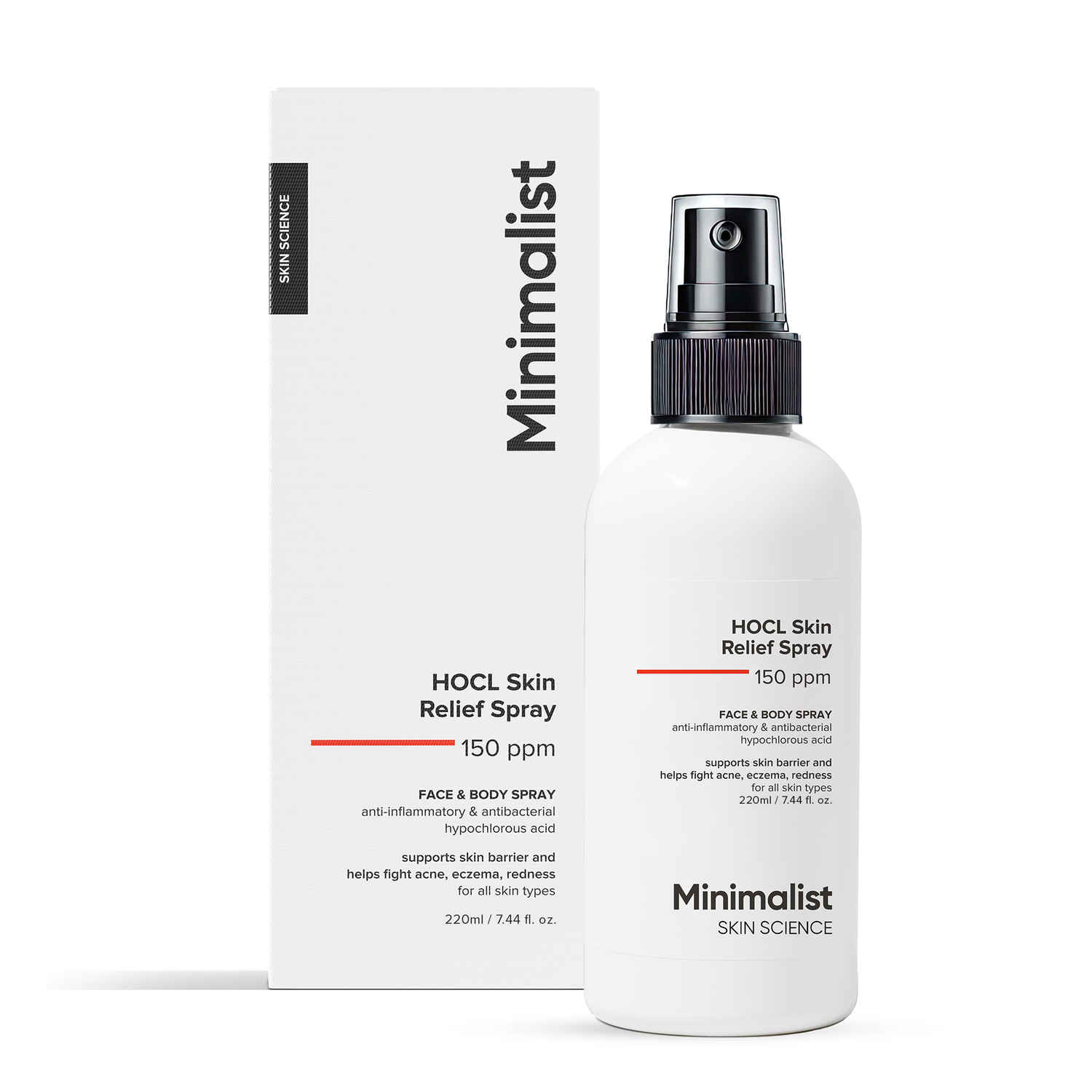 Buy Minimalist HOCl Skin Relief Spray 150ppm (220 ml) - Purplle