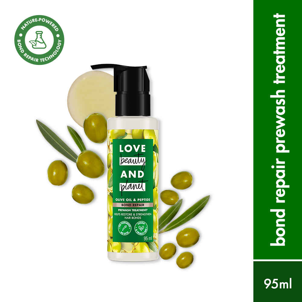 Buy Love Beauty And Planet Olive oil & Peptide Bond Repair Prewash Treatment, 95 ml - Purplle