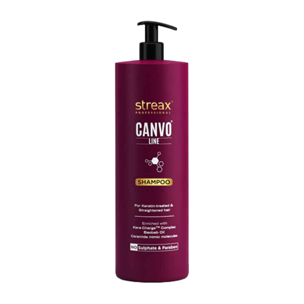 Buy Streax Professional Canvoline Shampoo- 500 ml, For Straightened Hair/ Chemically treated hair, With Kera-Change Complex, Paraben & Sulphate Free - Purplle