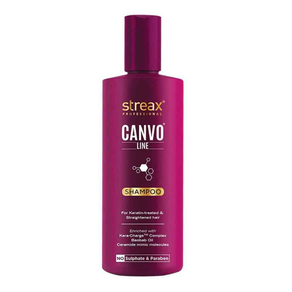Buy Streax Professional Canvoline Shampoo- 500 ml, For Straightened Hair/ Chemically treated hair, With Kera-Change Complex, Paraben & Sulphate Free - Purplle
