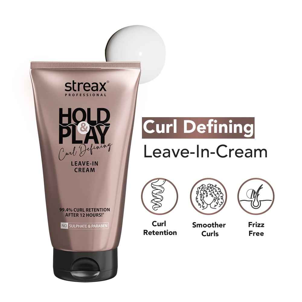 Buy Streax Professional Curl Defining Cream, 150 gm-Leave In Cream for Wavy & Curly Hair - Purplle