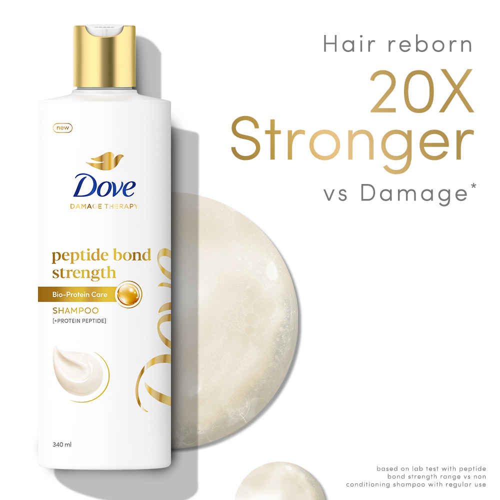 Buy Dove Peptide Bond Strength Shampoo | 340 ml - Purplle