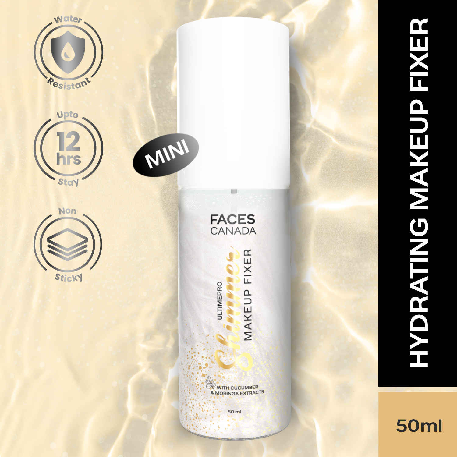 Buy FACES CANADA Ultime Pro Shimmer Makeup Fixer, 50 ml | Long Lasting Makeup Setting Spray | Keeps Makeup Intact | Glamourous Shimmer Finish | Hydrates, Soothes & Refreshes Skin | Alcohol Free - Purplle