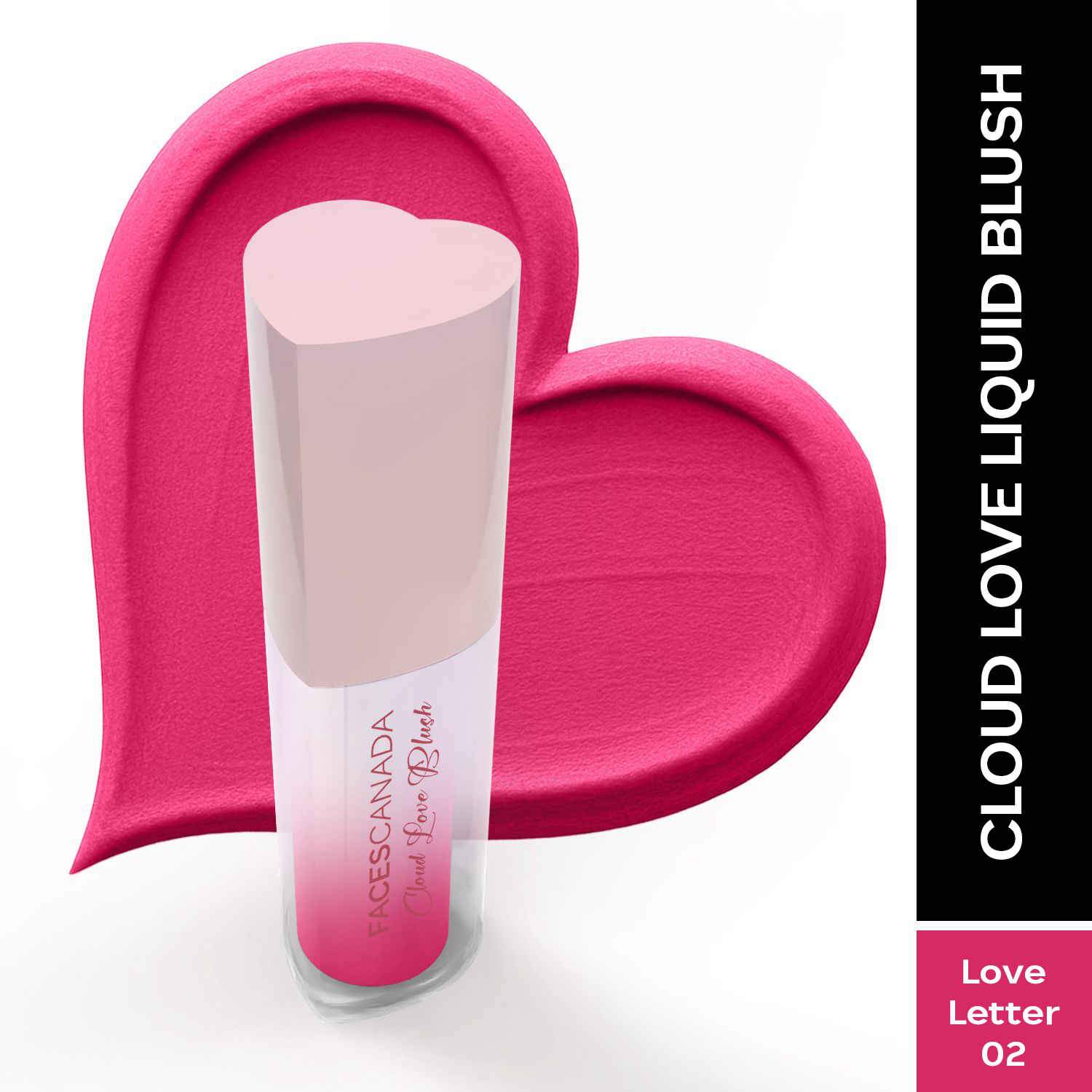 Buy FACES CANADA Cloud Love Liquid Blush - Love Letter 02, 5 ml | Pink Flushed Look | Long Lasting | Blends Easily | Blurred Matte Effect | Lightweight | Natural Tint | Cushion Applicator | Niacinamide Infused - Purplle