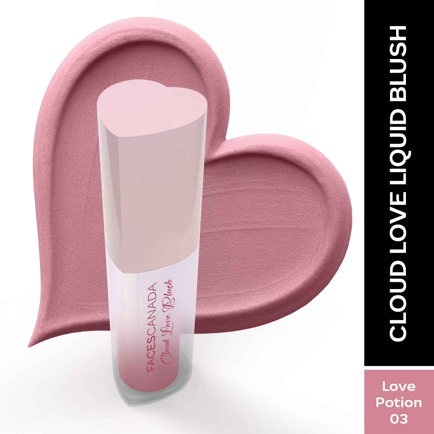 Buy FACES CANADA Cloud Love Liquid Blush - Love Potion 03, 5 ml | Soft Rosy Look | Long Lasting | Blends Easily | Blurred Matte Effect | Lightweight | Natural Tint | Cushion Applicator | Niacinamide Infused - Purplle