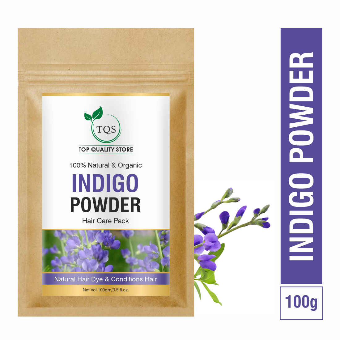 Buy TQS 100% Natural & Organic Indigo Powder -100 gm - Purplle