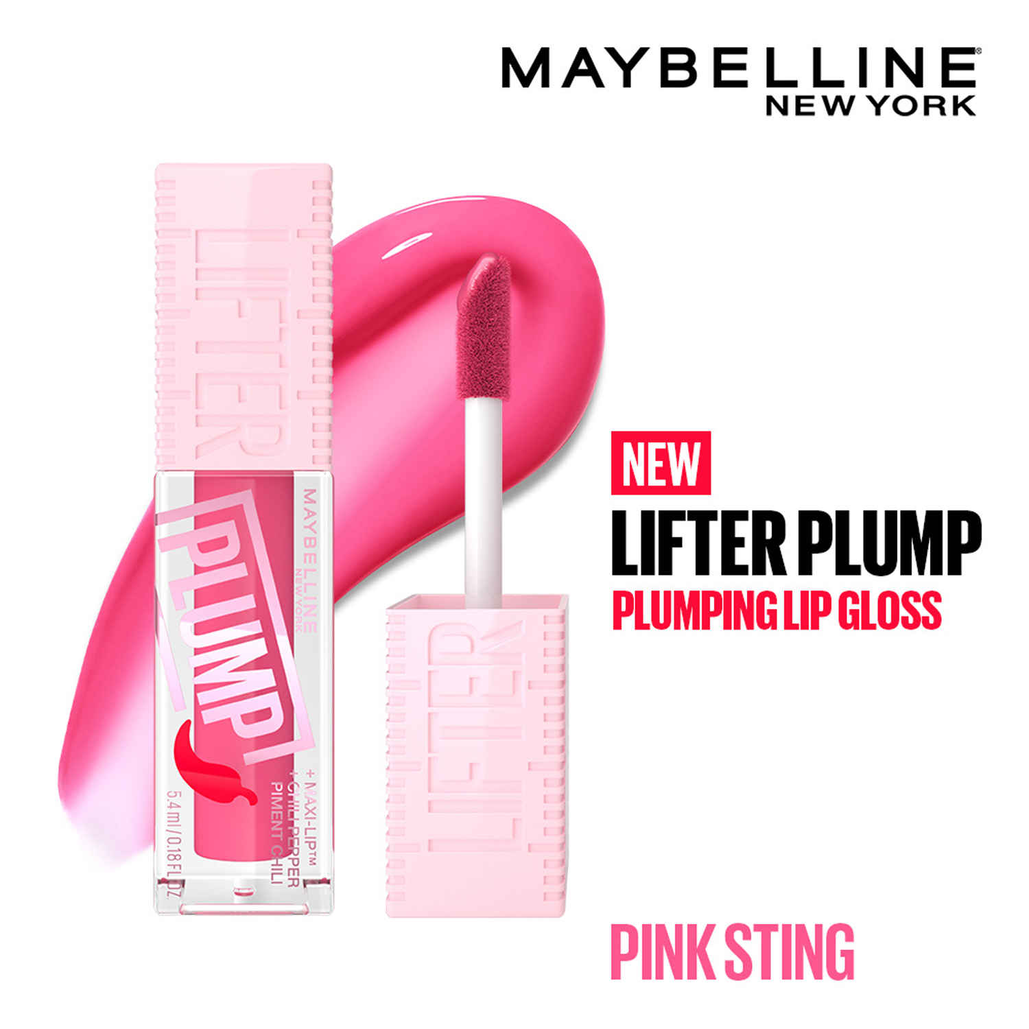 Buy Maybelline New York Lifter Plump - Plumping Liquid Lip Gloss, Pink Sting , 5.4 ml - Purplle