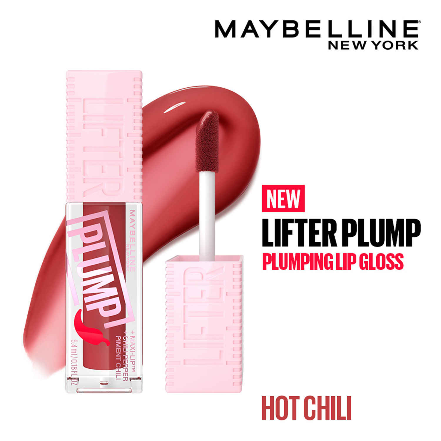 Buy Maybelline New York Lifter Plump - Plumping Liquid Lip Gloss, Hot Chili, 5.4 ml - Purplle