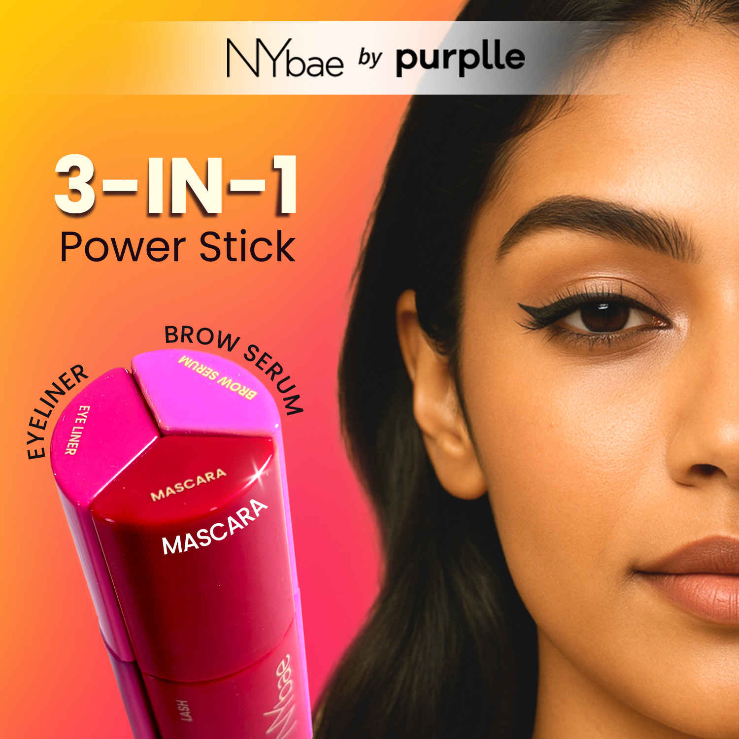 Buy NY Bae 3in1 Enhancer | Smudgeproof Matte Eyeliner | Volumizing Mascara | Brow Serum - Primes, Sets & Shapes | Magnetic Case | Eye Makeup | Travel Kit (18 ml) - Purplle