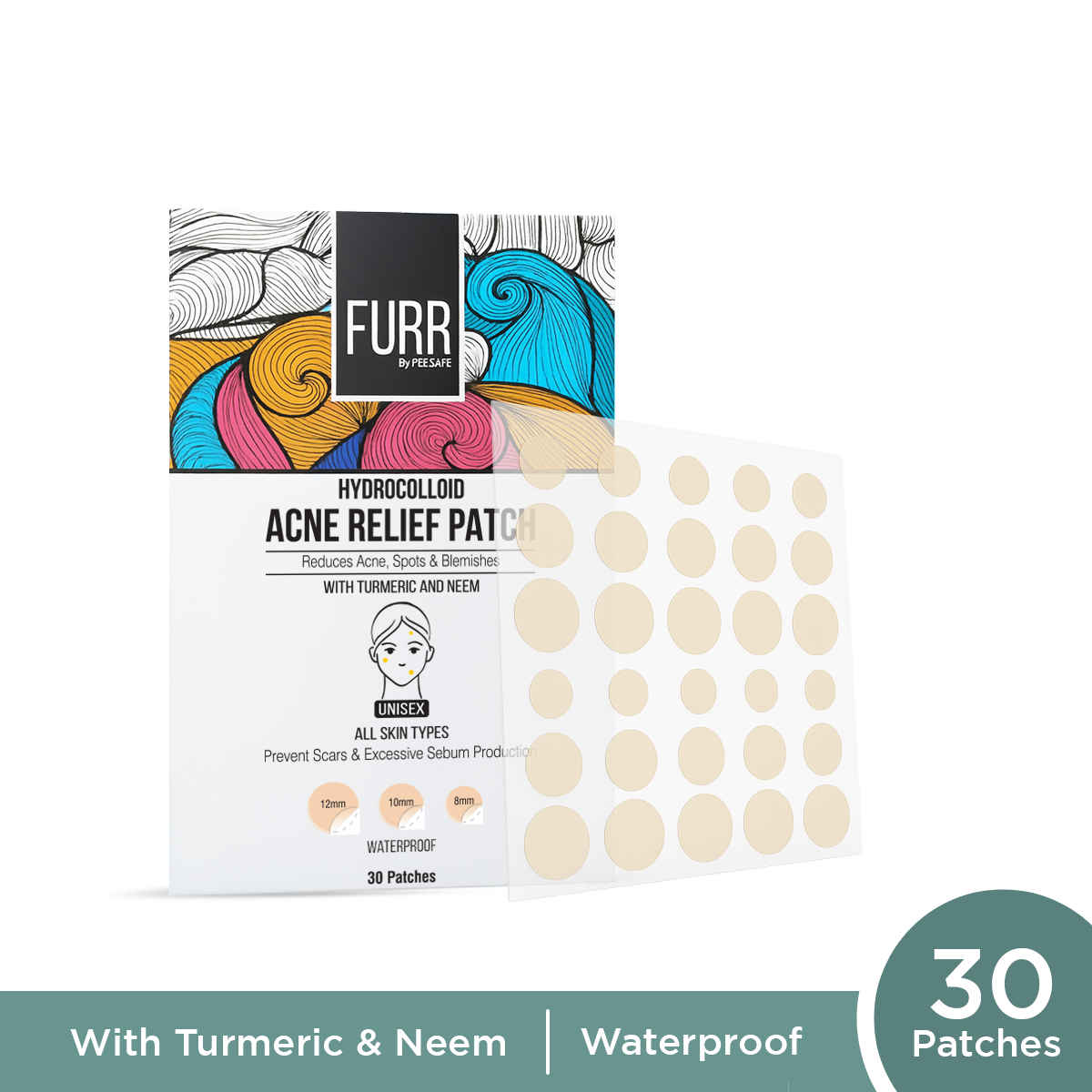Buy FURR By Pee Safe Hydrocolloid Acne Patch With Turmeric - 30 Patches - Purplle