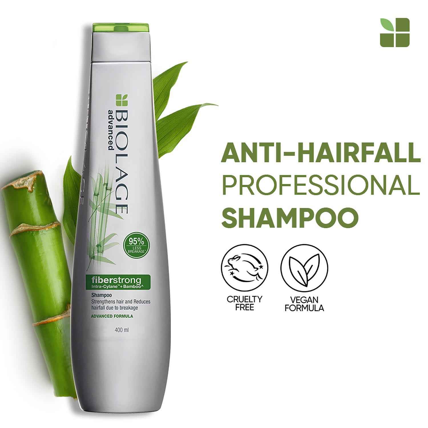 Buy Biolage Professional Fiberstrong Anti-Breakage Shampoo, 95% Less Breakage & Reduces Hairfall, With Bamboo, Vegan & Cruelty-Free, 400 ml - Purplle