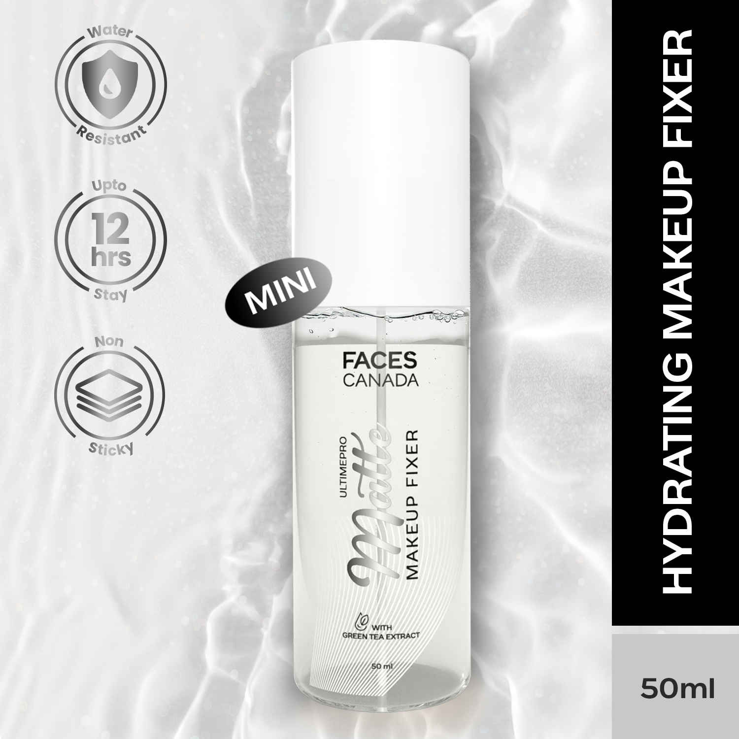 Buy FACES CANADA Ultime Pro Matte Makeup Fixer Mini, 50 ml | Long Lasting Makeup Setting Spray | Keeps Makeup Intact | Flawless Matte Finish | Hydrates, Soothes & Refreshes Skin | Non Drying & Controls Oil - Purplle