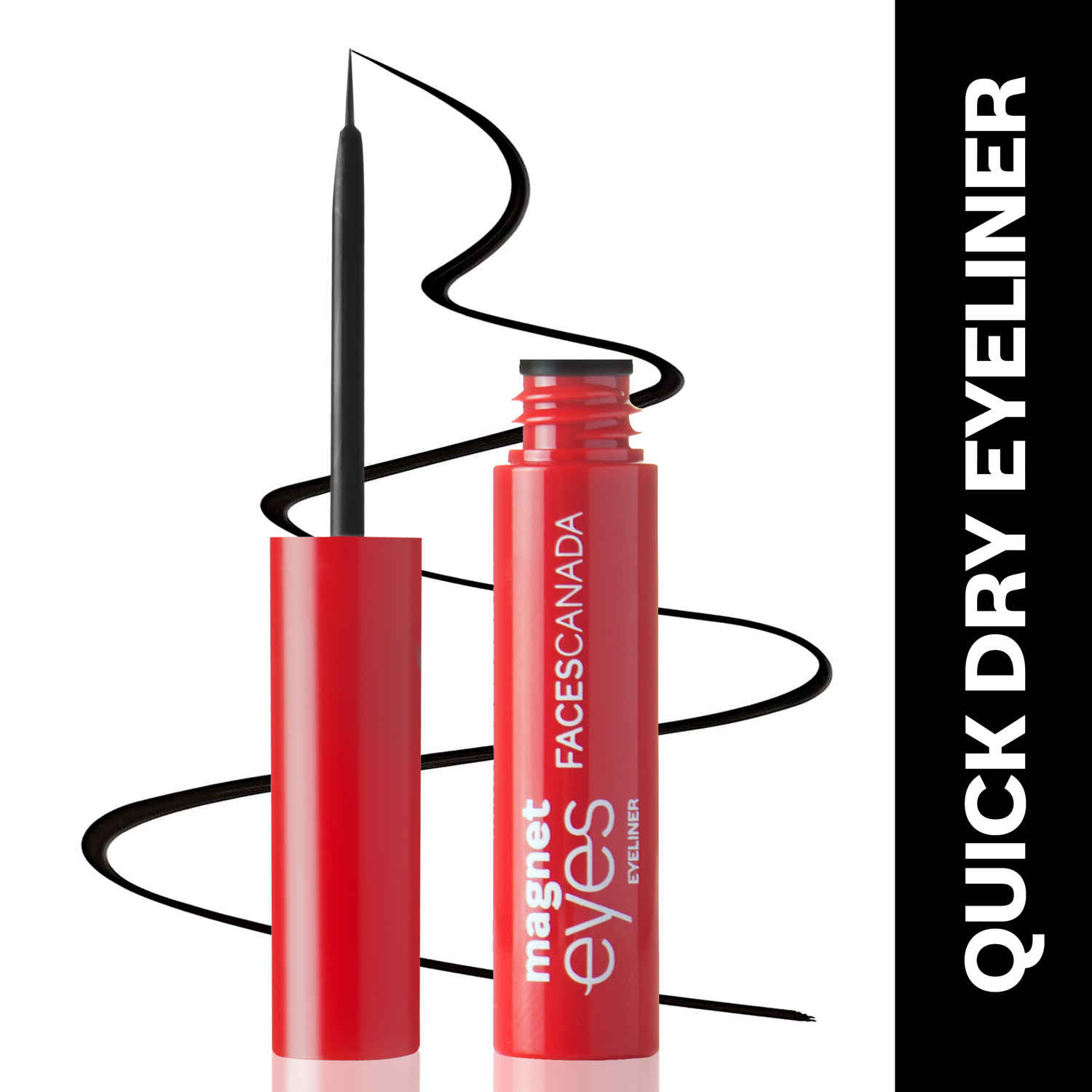 Buy FACES CANADA Magneteyes Eyeliner - Black, 3.5 ml | Intense Color | Quick Drying | 24HR Long Lasting | Fine Tip Precision | Almond Oil Enriched | Waterproof | Smudgeproof - Purplle
