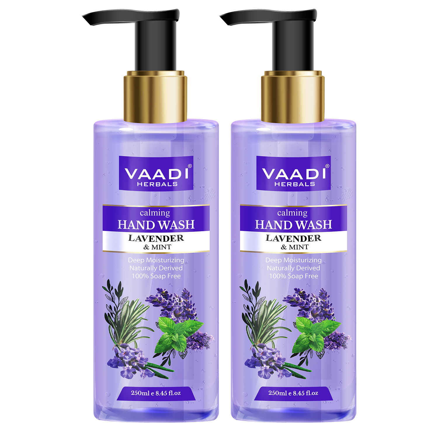 Buy Vaadi Herbals Pack of 2 Calming Lavender & Mint Hand Wash - Deep Moisutirizing (250 ml x 2) - Purplle