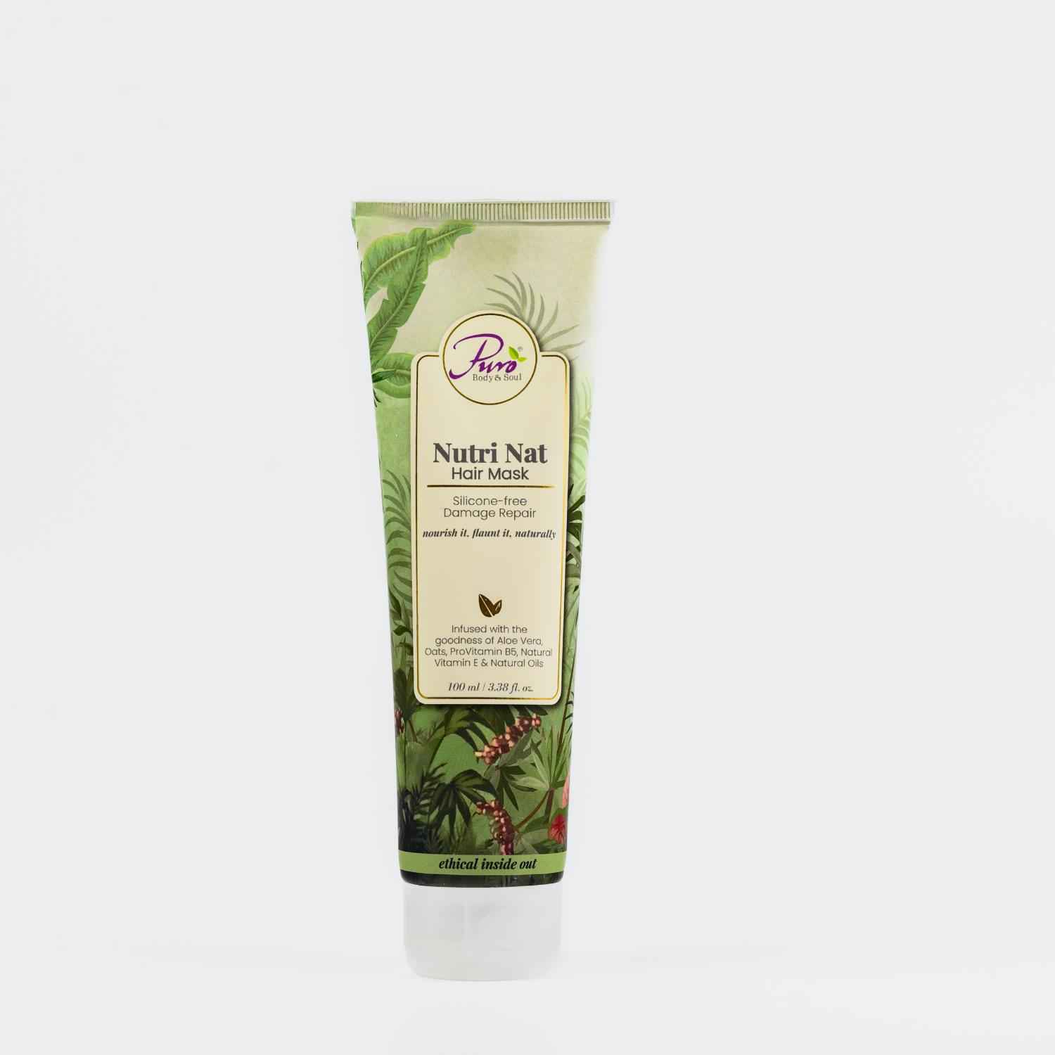 Buy Puro Body & Soul Nutri Nat Lavender Rosemary Hair Repair Mask best for dull and frizzy hair 100 gm - Purplle