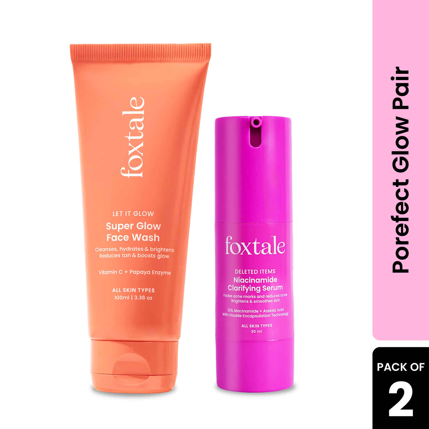 Buy Foxtale Porefect Glow Pair – Tan & Acne Mark Removal Combo 130 ml - Purplle