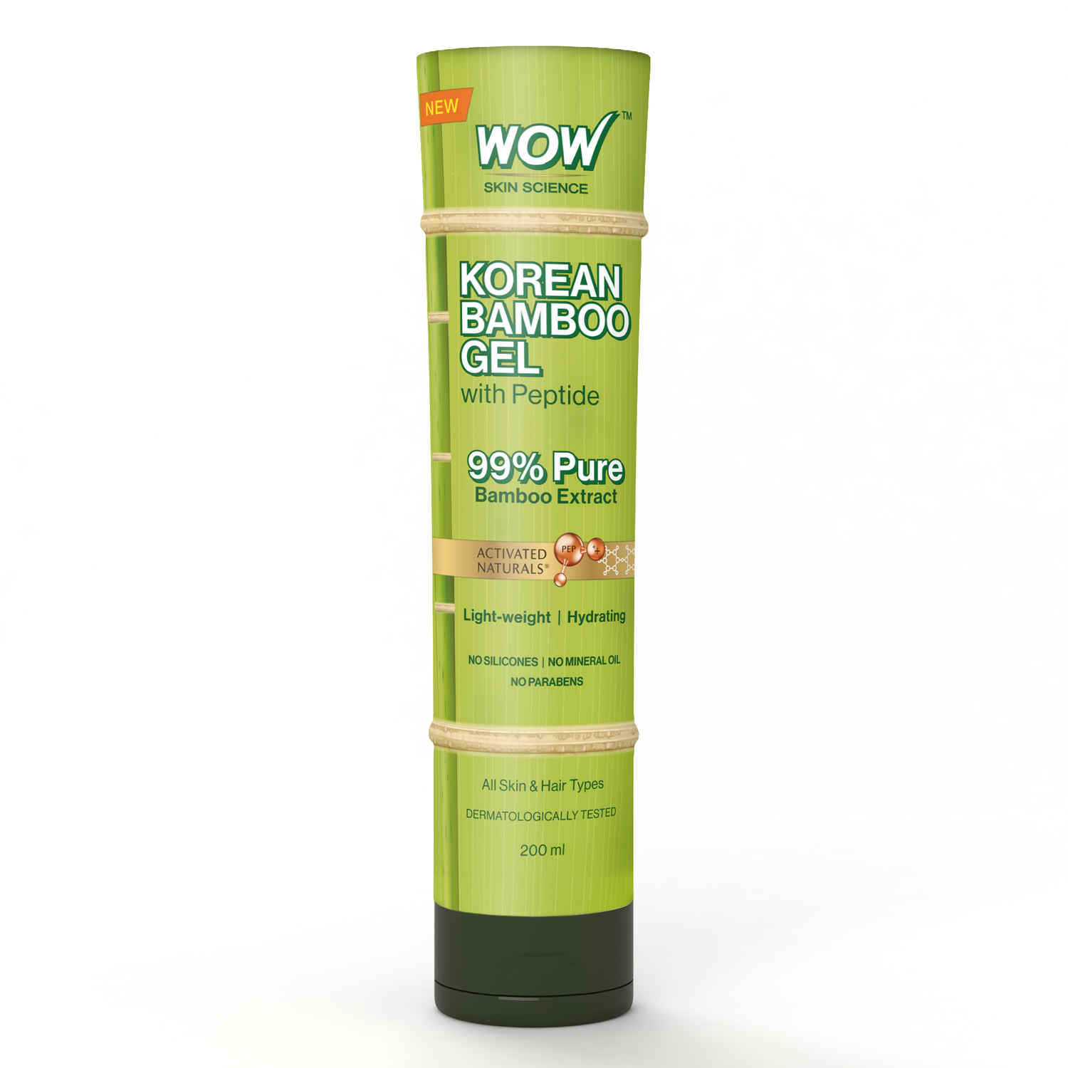 Buy WOW Skin Science Korean Bamboo Gel with Peptide | 99% Pure Bamboo Extract | Lightweight Hydration for Skin & Hair | No Silicones, Parabens or Mineral Oil | All Skin & Hair Types | 200 ml - Purplle