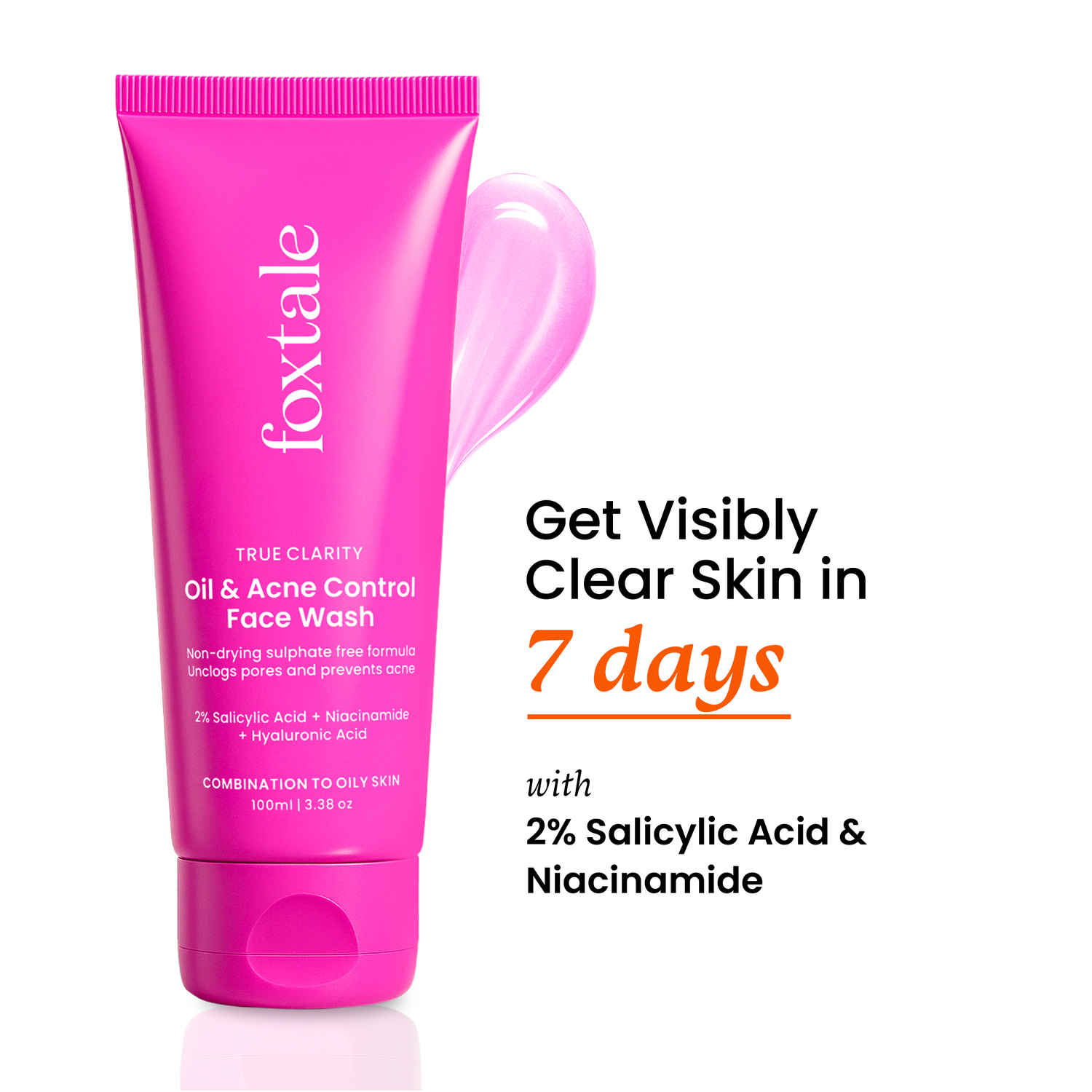 Buy Foxtale True Clarity Oil and Acne Control Face Wash - 100 ml - Purplle