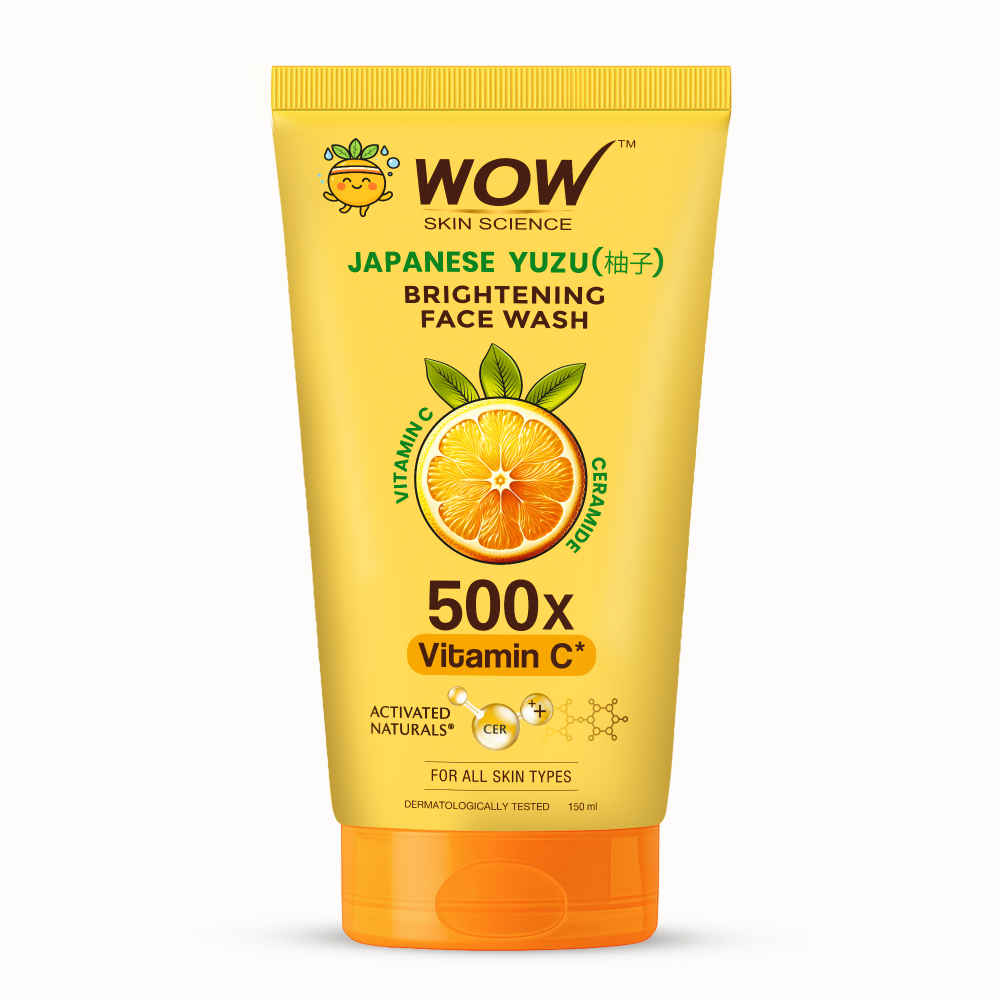 Buy WOW Skin Science Japanese Yuzu + Vitamin C with Ceramide Brightening Face Wash | 500x Vitamin C | For Strengthened Glowing Skin | Paraben-Free Gentle Cleanser with Orange Peel & Camu Camu | 150 ml - Purplle