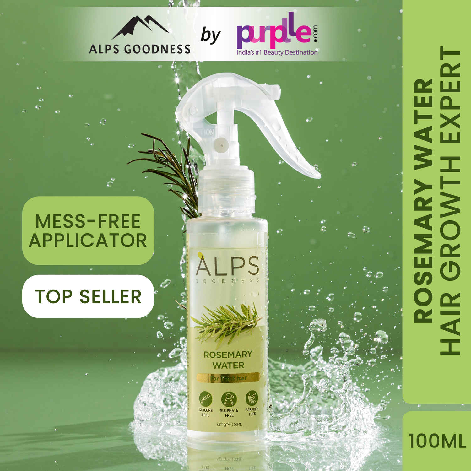 Buy Alps Goodness Rosemary Water (100 ml) | Rosemary water for hair | Hair Spray for Regrowth | Hair Growth Expert | Viral Rinse | Bestselling Spray (ST) - Purplle