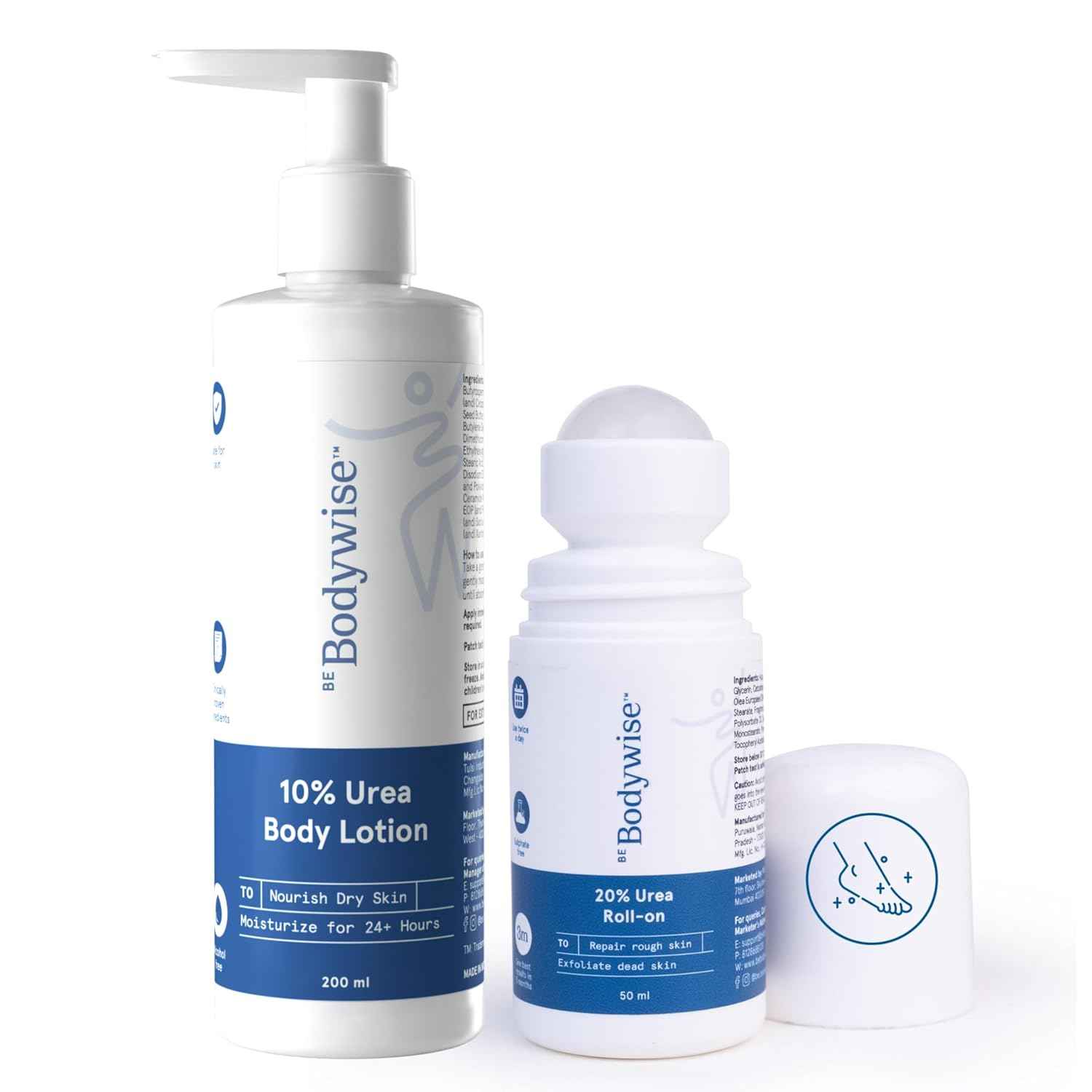 Buy Be Bodywise Dry Skin & Heel Repair Kit - Urea Foot Roll On 50 ml + Urea Body Lotion 200 ml, Combo of 2 - Purplle