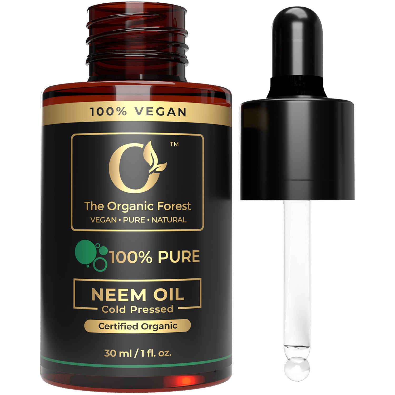 Buy The Organic Forest Plant Based Organic Neem Oil for Skin, Hair and Plants – Pure Cold Pressed Neem Oil For Hair Dandruff and Lice – Soothing & Nourishing 30 ml - Purplle
