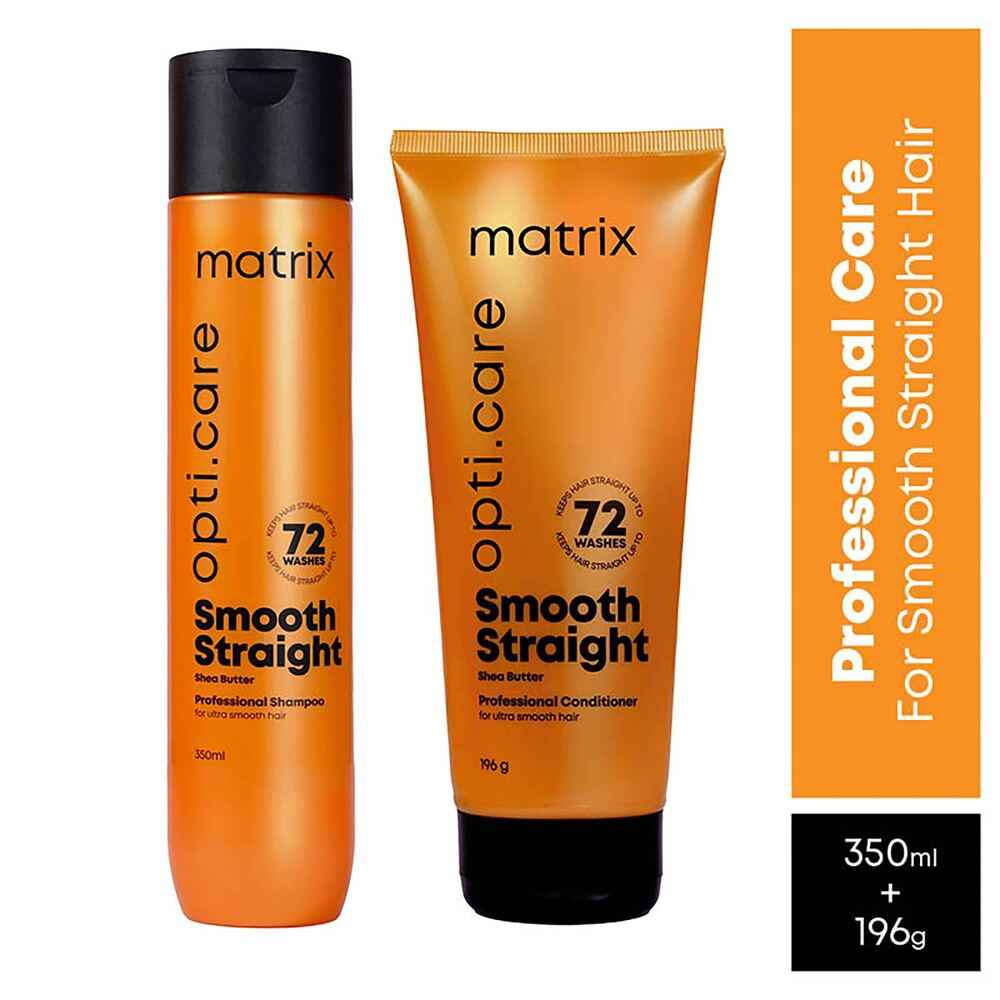 Buy MATRIX Opti.Care Professional ANTI-FRIZZ Shampoo + Conditioner | For Salon Smooth Hair | with Shea Butter| Upto 4 Days Frizz Control (350 ml + 196 gm) - Purplle