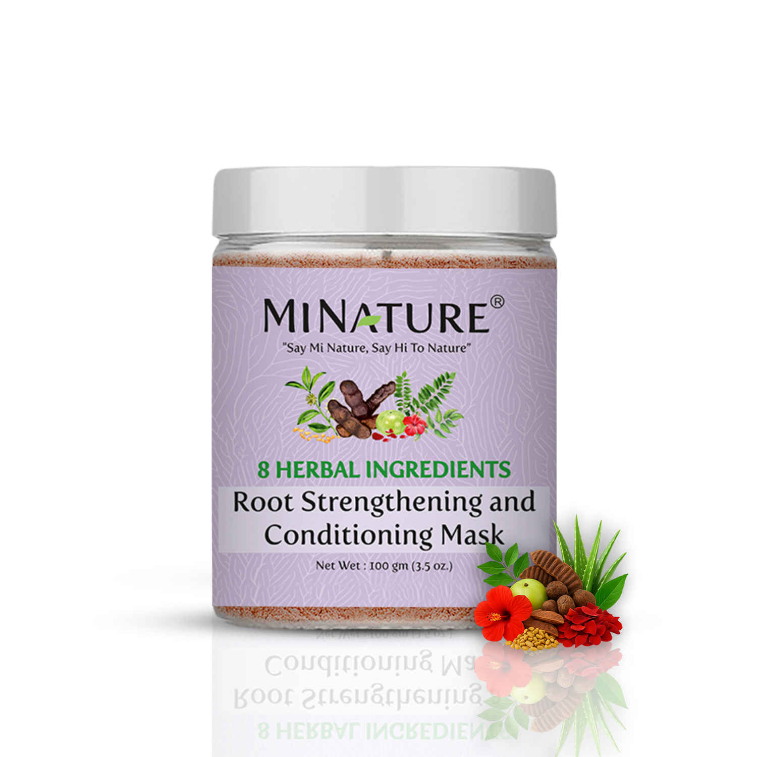 Buy MINATURE Root Strengthening & Conditioning Mask Powder with Fenugreek, Shikakai, Neem, Amla, Hibiscus, Rose Petal, Bhringraj & Curry Leaves – 100 gm Pack for Natural Hair Care - Purplle