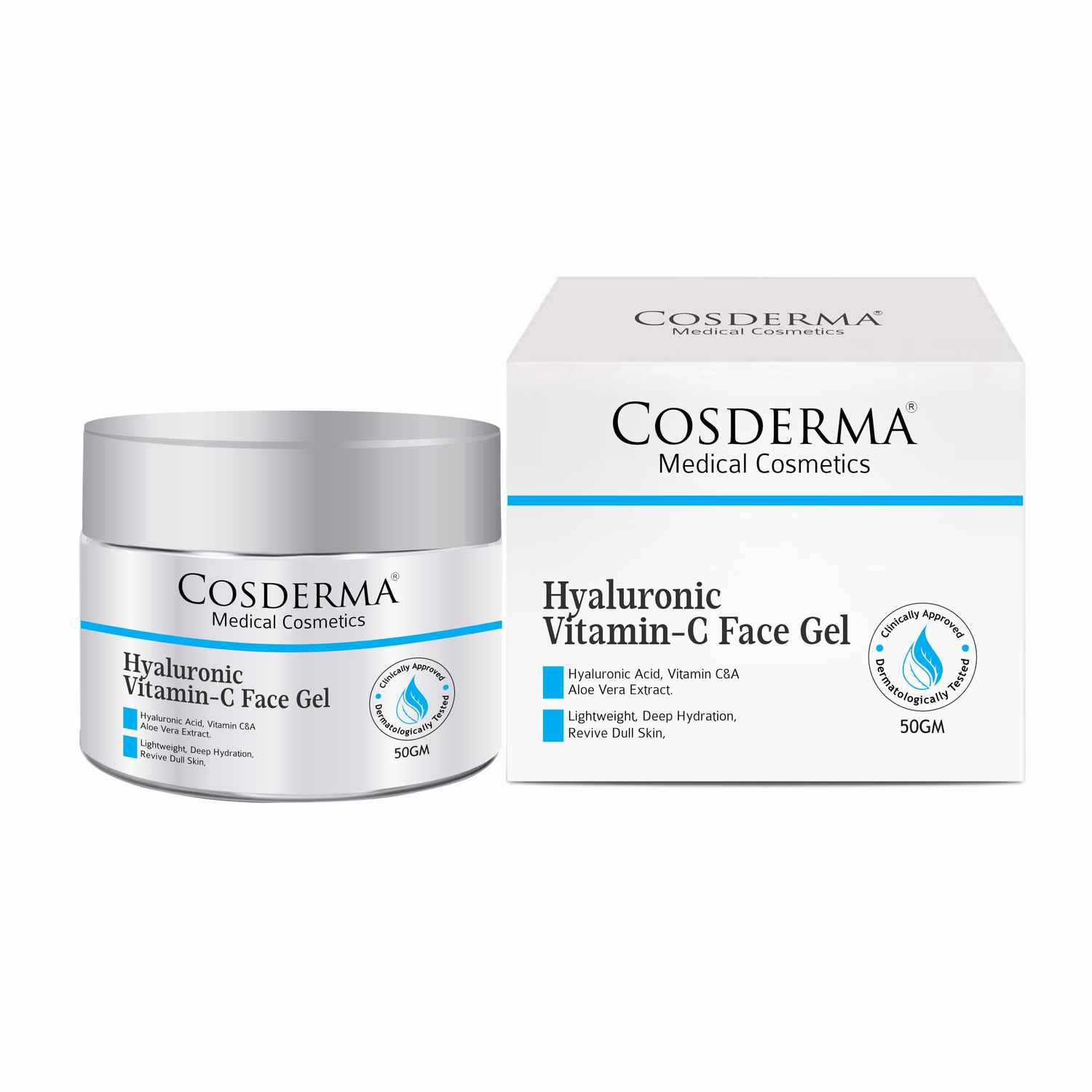 Buy Cosderma Hyaluronic Vitamin-C Face Gel Hydration & Brightening 50 gm - Purplle
