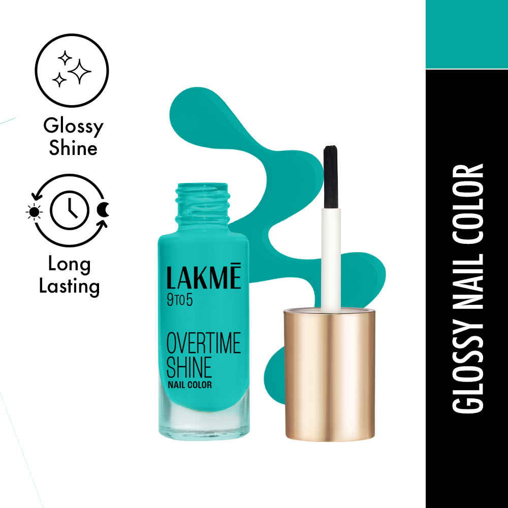 Buy Lakme 9 to 5 OVERTIME SHINE Nail Colour, TurquoiseWave, 6 ml - Purplle