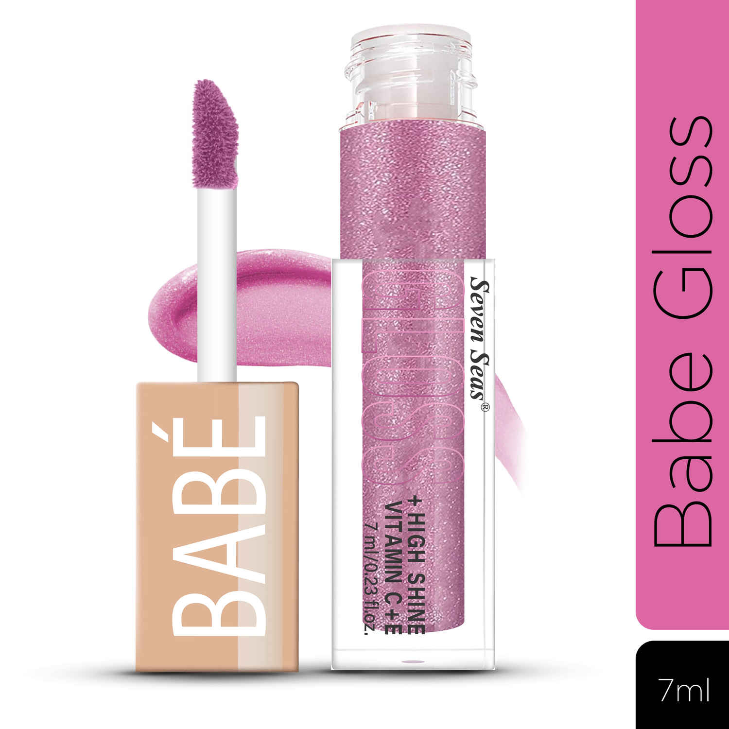 Buy Seven Seas Babe Glittery Lip Gloss - 03 Hot Pink (7 ml) | With High Shine Lip Color For Glossy Look | Lightweight Non Sticky Lip shiner For Moisturizing Lips - Purplle