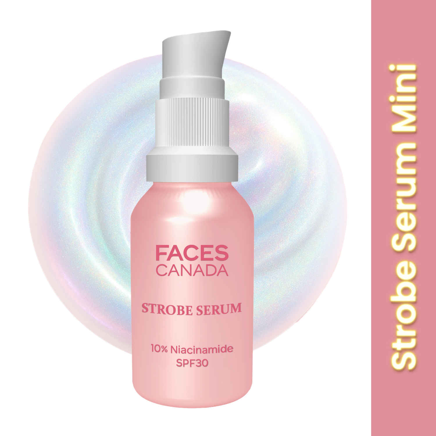 Buy FACES CANADA Strobe Serum Mini - 15 ml | Brigtening Serum + Strobe Cream + SPF 30 Sunscreen | 10% Niacinamide | Removes Dark Spots & Hyperpigmentation | GlowLift Complex | Instant Glow - Purplle