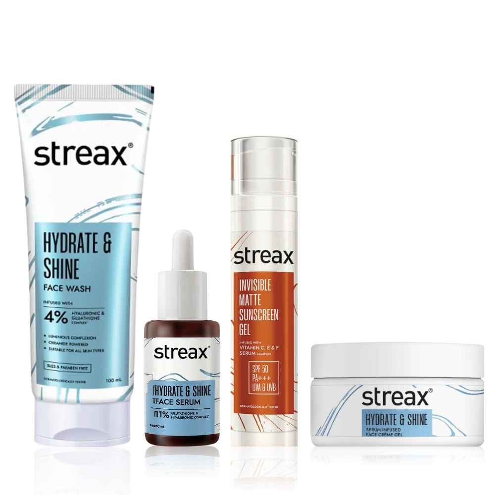 Buy Streax Hydrate & Shine CSMS Routine for all Skin Types Combo of 4 - Purplle
