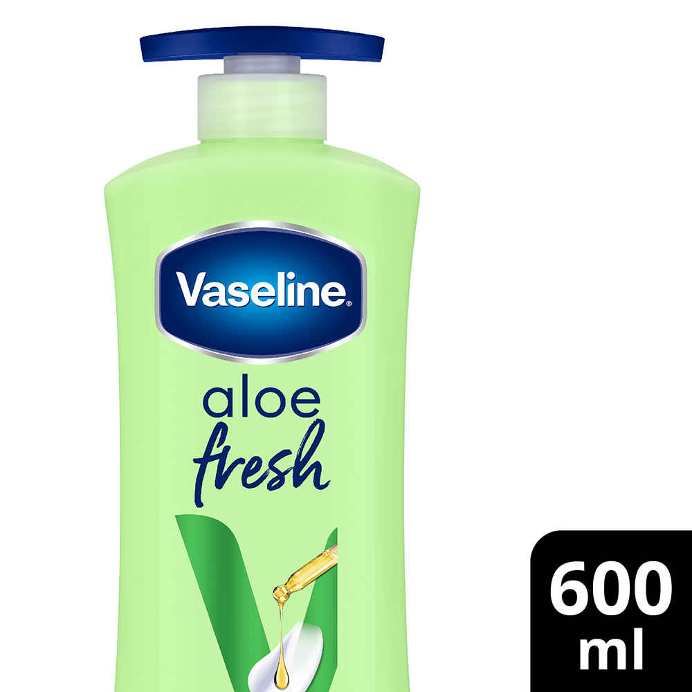 Buy Vaseline Aloe Fresh Body Lotion,24 HR Long Lasting Moisturisation with Aloe Vera extract and Menthol, 600 ml - Purplle