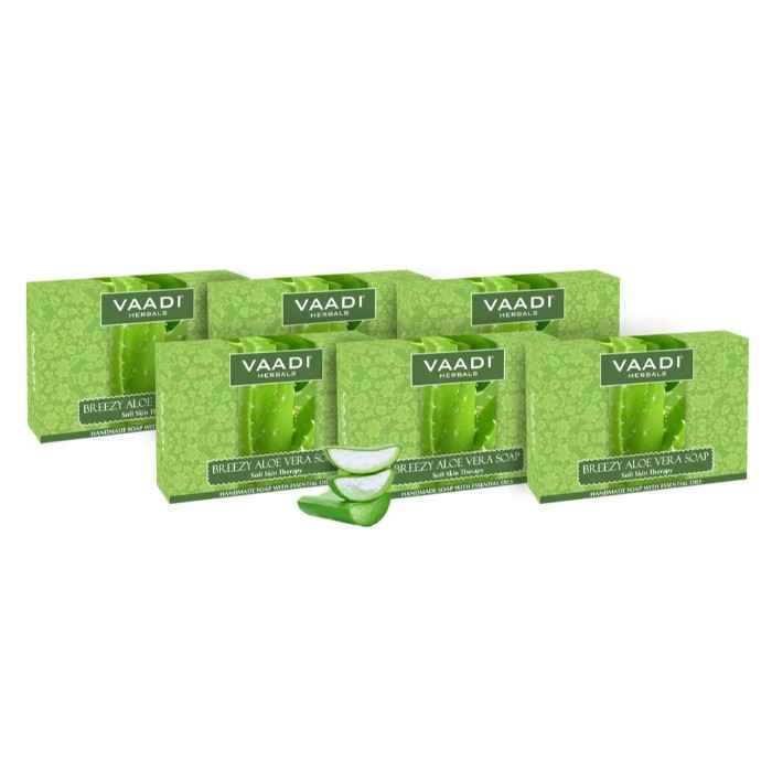 Buy Vaadi Herbals Super Value Pack Of 6 Breezy Aloe Vera Soap (75 g X 6) - Purplle