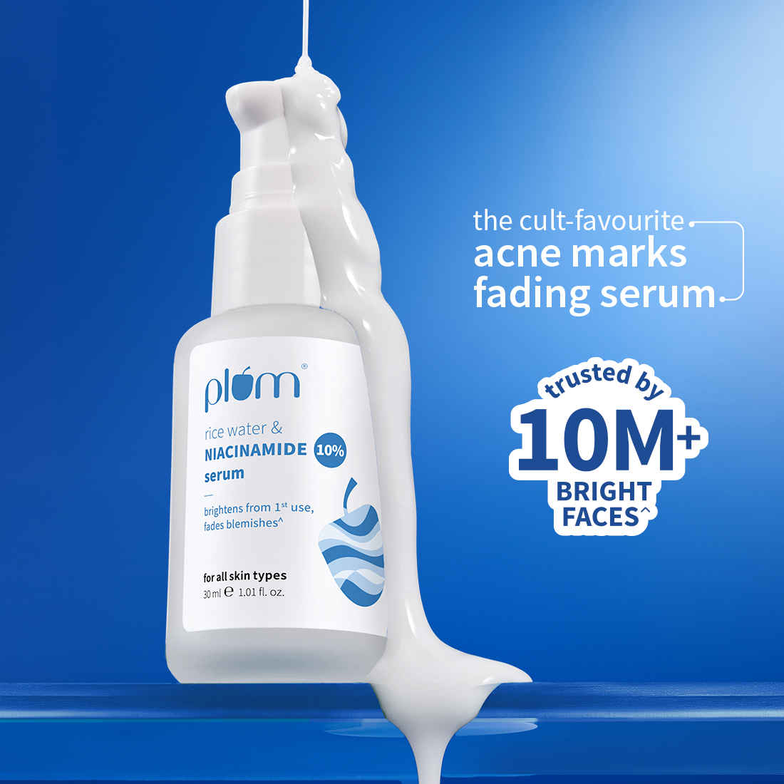 Buy Plum 10% Niacinamide Face Serum With Rice Ferment - Brightens Skin & Fades Blemishes & Acne Marks 30 ml - Purplle