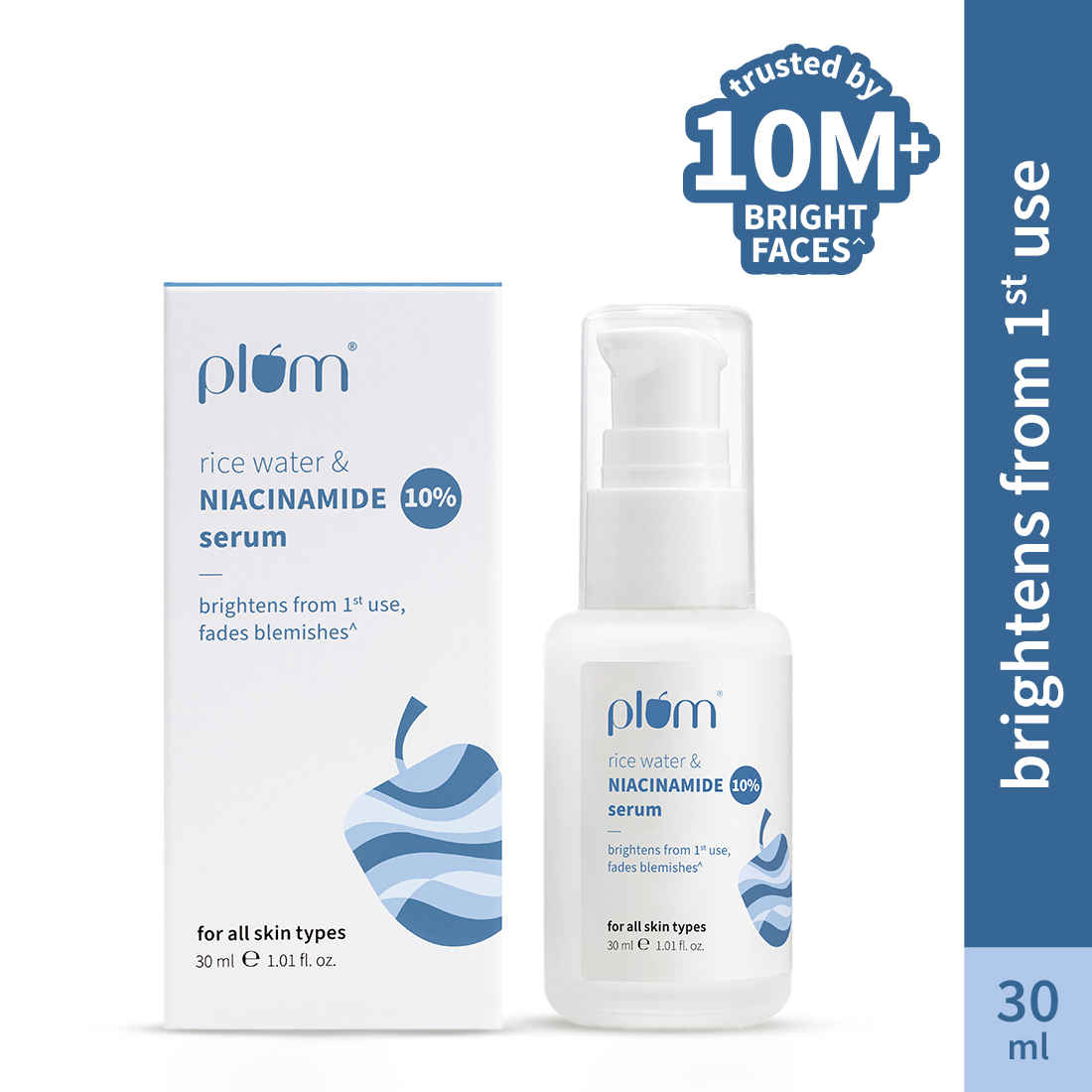 Buy Plum 10% Niacinamide Face Serum With Rice Ferment - Brightens Skin & Fades Blemishes & Acne Marks 30 ml - Purplle