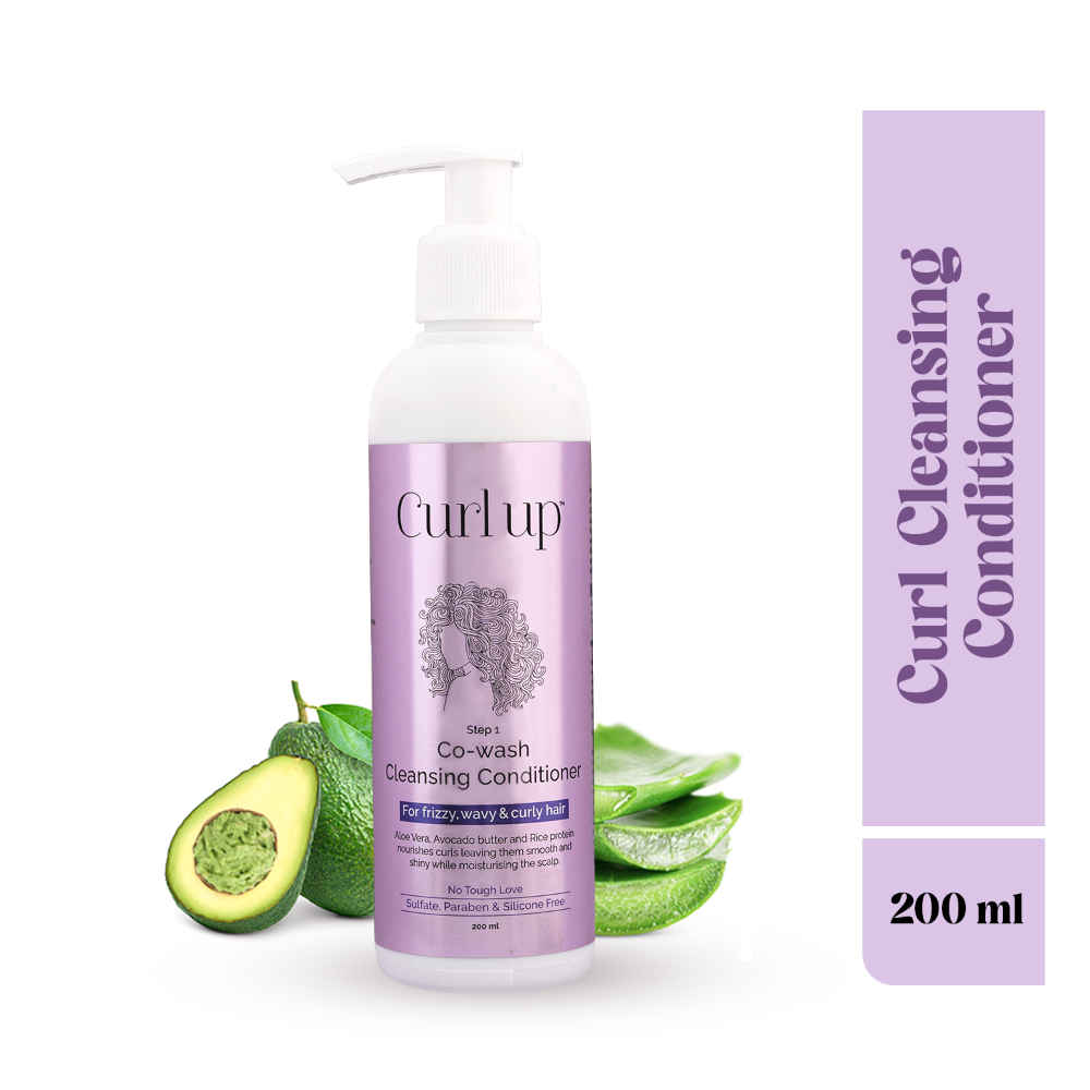Buy Curl up Cowash Cleansing Conditioner | Mild 2 In 1 Shampoo & Conditioner |For Frizzy & Curly Hai (200 ml) - Purplle