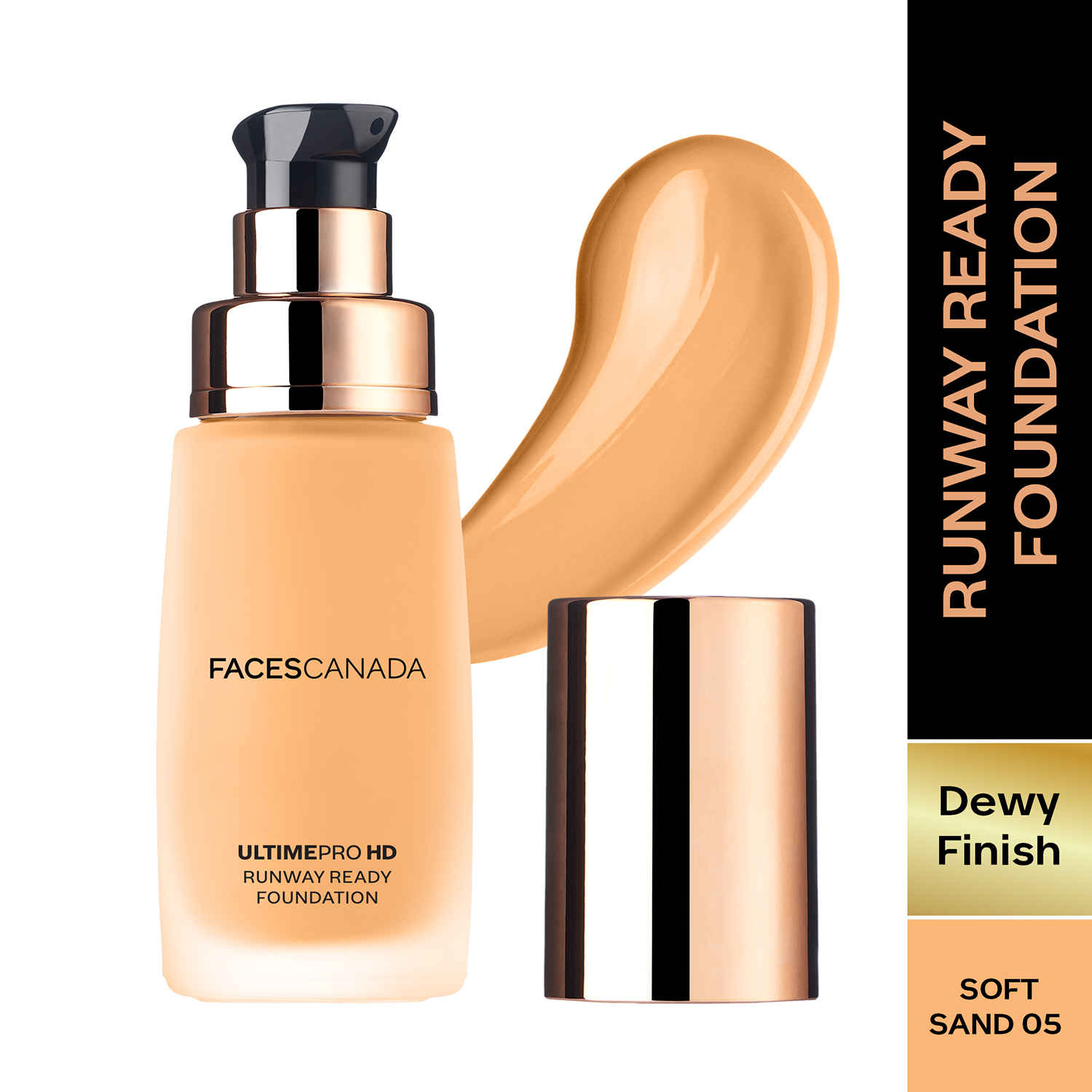 Buy FACES CANADA Ultime Pro Hd Runway Ready Foundation - Soft Sand 05, 30 ml | Dewy Finish | Glass Skin Effect | Luxurious Formula | Lightweight & Breathable | Silky Smooth Texture | No Dryness or Oiliness | Vitamin E & Hyaluronic Acid - Purplle