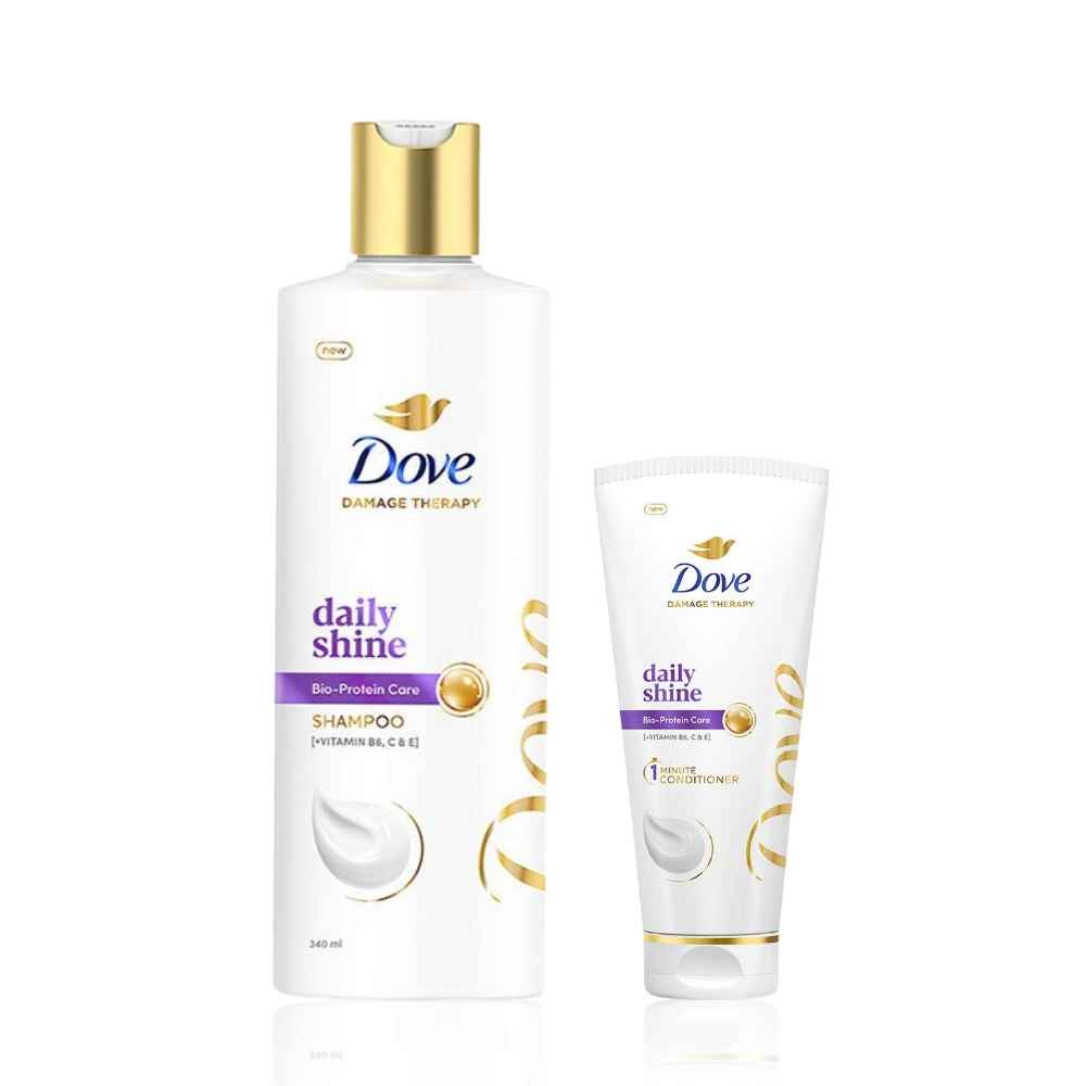Buy Dove Daily Shine Therapy Shampoo(340 ml) + Dove Daily Shine Hair Conditioner (175 ml) Combo of 2 Haircare kit - Purplle