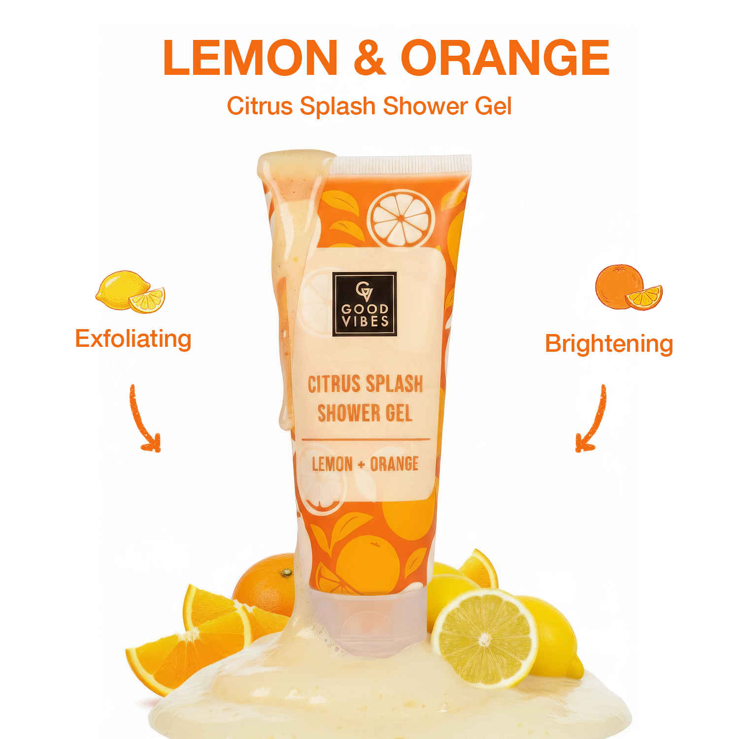 Buy Good Vibes Lemon Orange Citrus Splash Shower Gel 200 ml - Purplle
