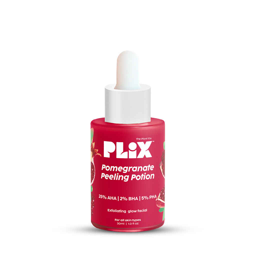 Buy PLIX 25% AHA+ 2% BHA + 5% PHA Pomegranate Peeling Potion For Glowing & Even Toned Skin, Gentle Exfoliation & At-Home Facial | For Women & Men | 30 ml (pack of 1) - Purplle