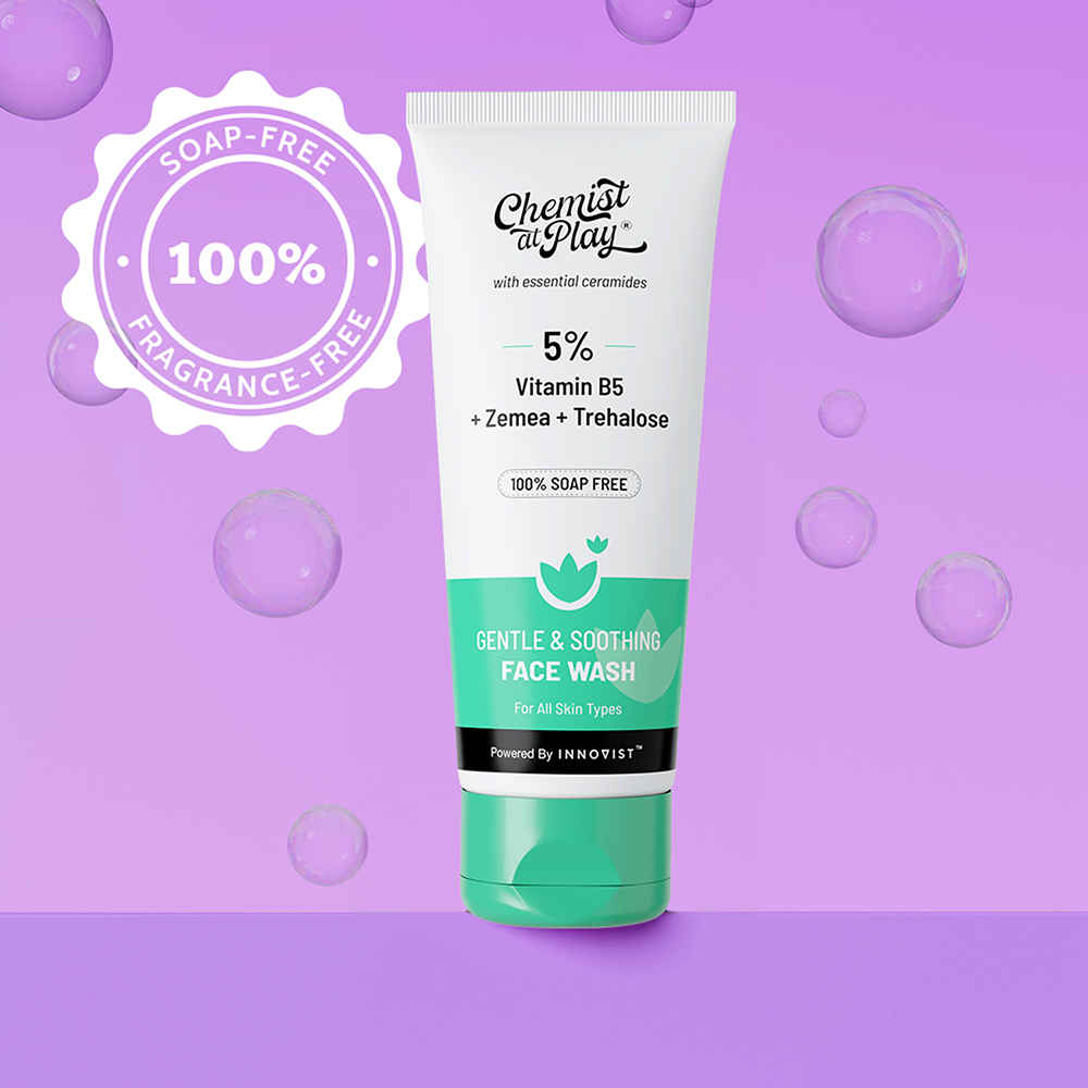 Buy Chemist at Play Gentle & Soothing Facewash | 100% soap & fragrance-free| Cleanses, soothes, refreshes & hydrates| Strengthens skin barrier | 75 ml - Purplle