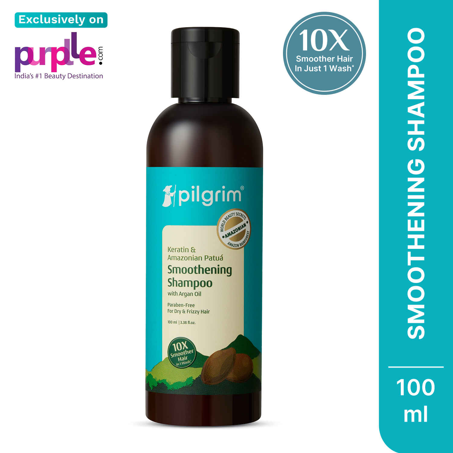 Buy Pilgrim Patua 2.0 Shampoo 10X Keratin Hair Smoothening Shampoo for Men & Women|Frizzy & Dry Hair 100 ml - Purplle