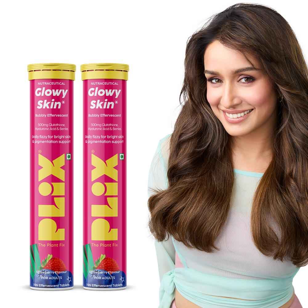 Buy PLIX Glutathione Strawberry Effervescent 30 Tablets With 500mg L-Glutathione For Clear Glowy Skin & Pigmentation (Pack Of 2) - Purplle