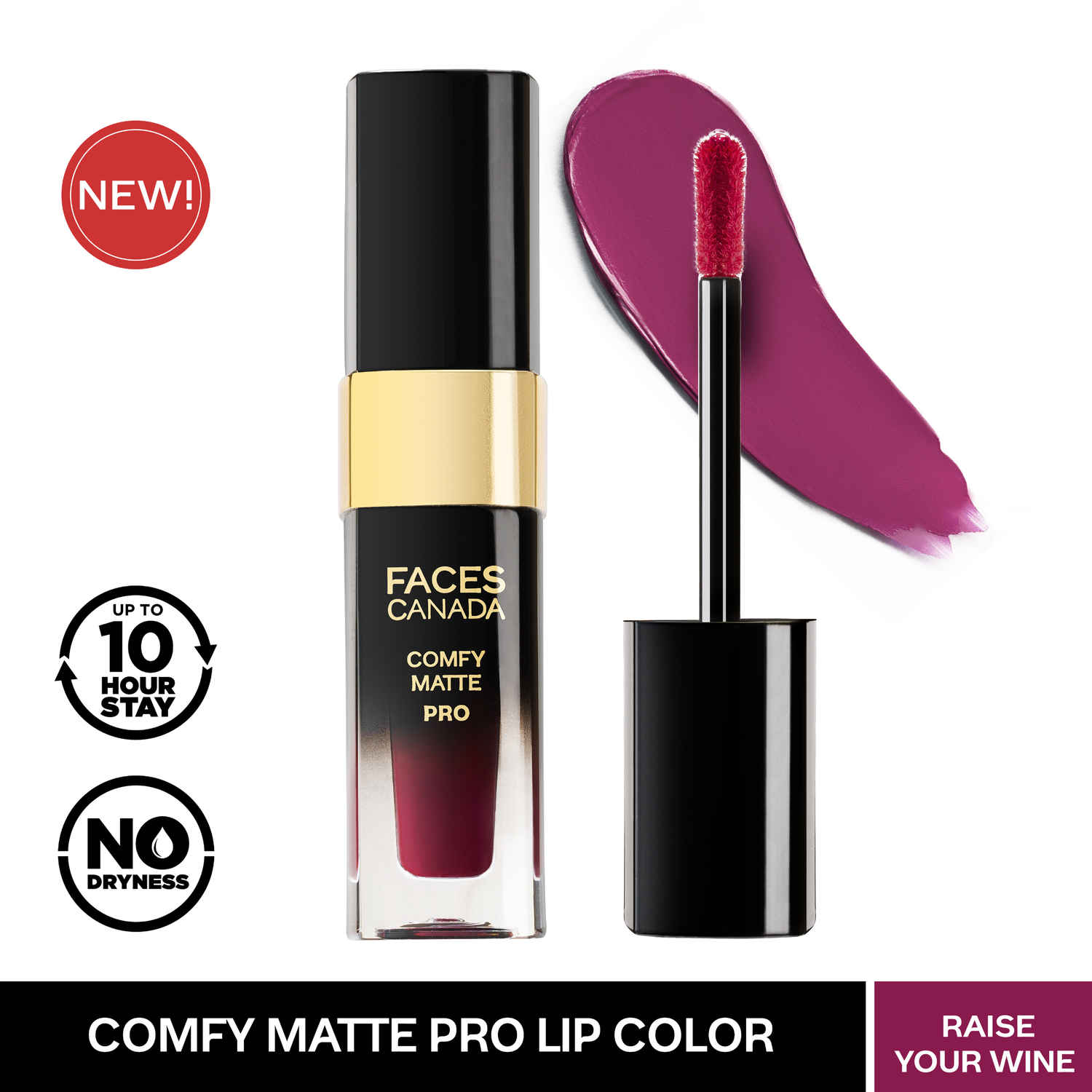 Buy FACES CANADA Comfy Matte Pro Liquid Lipstick - Raise Your Wine 03, 5.5 ml | 10HR Longstay | Intense Color | Macadamia Oil & Olive Butter Infused | Lightweight Super Smooth | No Dryness | No Alcohol - Purplle